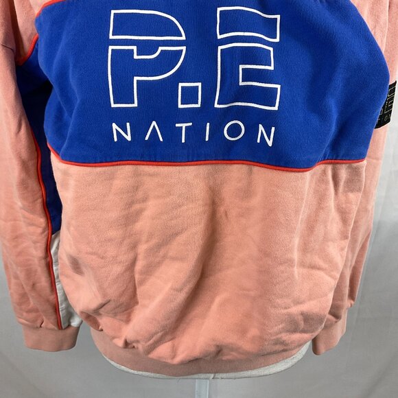 P.E. Nation Sweatshirt Style Top S Peach Blue Red Crewneck Long Sleeve - Picture 4 of 12